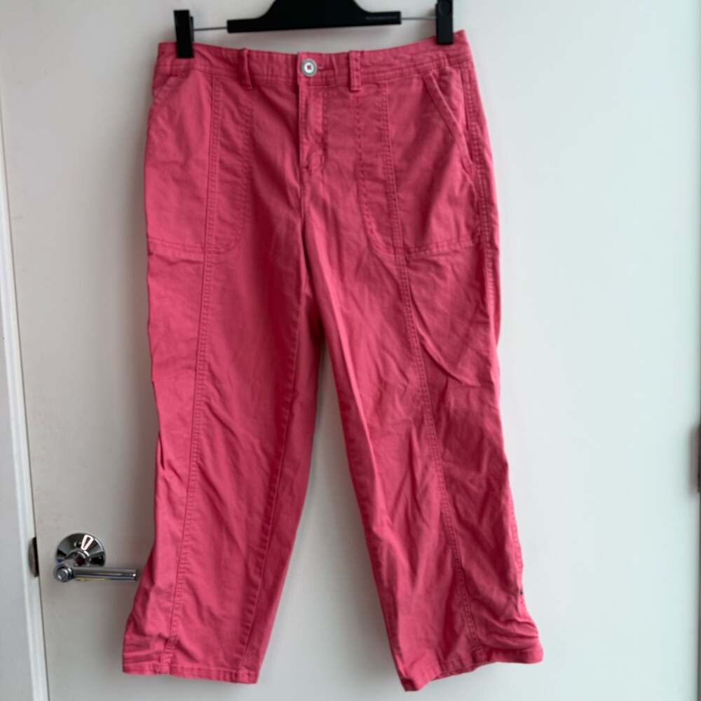 Style & Co Pink Cotton Blend Cropped Pants Size 6
